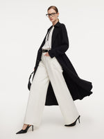 Triacetate Blend Women Wrap Trench Coat GOELIA