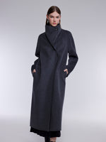 [Preview] 100% Wool Convertible High Neck Women Overcoat GOELIA