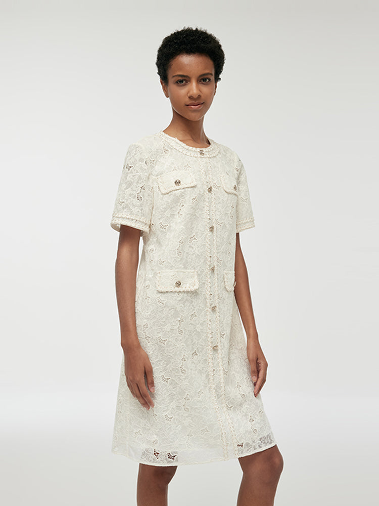 Lace Sequins Women Mini Dress GOELIA