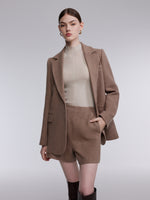 Washable Cashmere Wool Blend Women Belted Blazer GOELIA