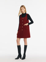 Slim Sweater And Tweed Vest Dress Two-Piece Set GOELIA