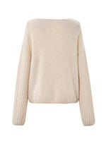[Preview] 100% Cashmere Pointelle Lantern Sleeve Women Sweater GOELIA