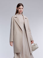 [Preview] Cashmere Wool Blend Double-Faced Women Wrap Coat GOELIA