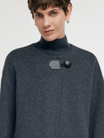 100% Wool Round Neck Women Coat GOELIA