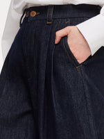 Denim Adjustable Waist Women Wide Leg Jeans GOELIA