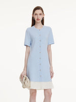 Tencel Blend Color Block Women Knit Mini Dress GOELIA