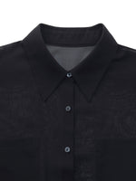 10MM Mulberry Silk Tie Front Women Sheer Shirt GOELIA