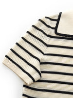 Tencel Blend Stripe Women Knit Top GOELIA