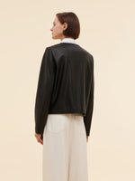 PU Leather H-Line Women Crop Jacket GOELIA
