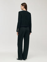 Wool Blend Tweed Single-Breasted Women Crop Jacket GOELIA