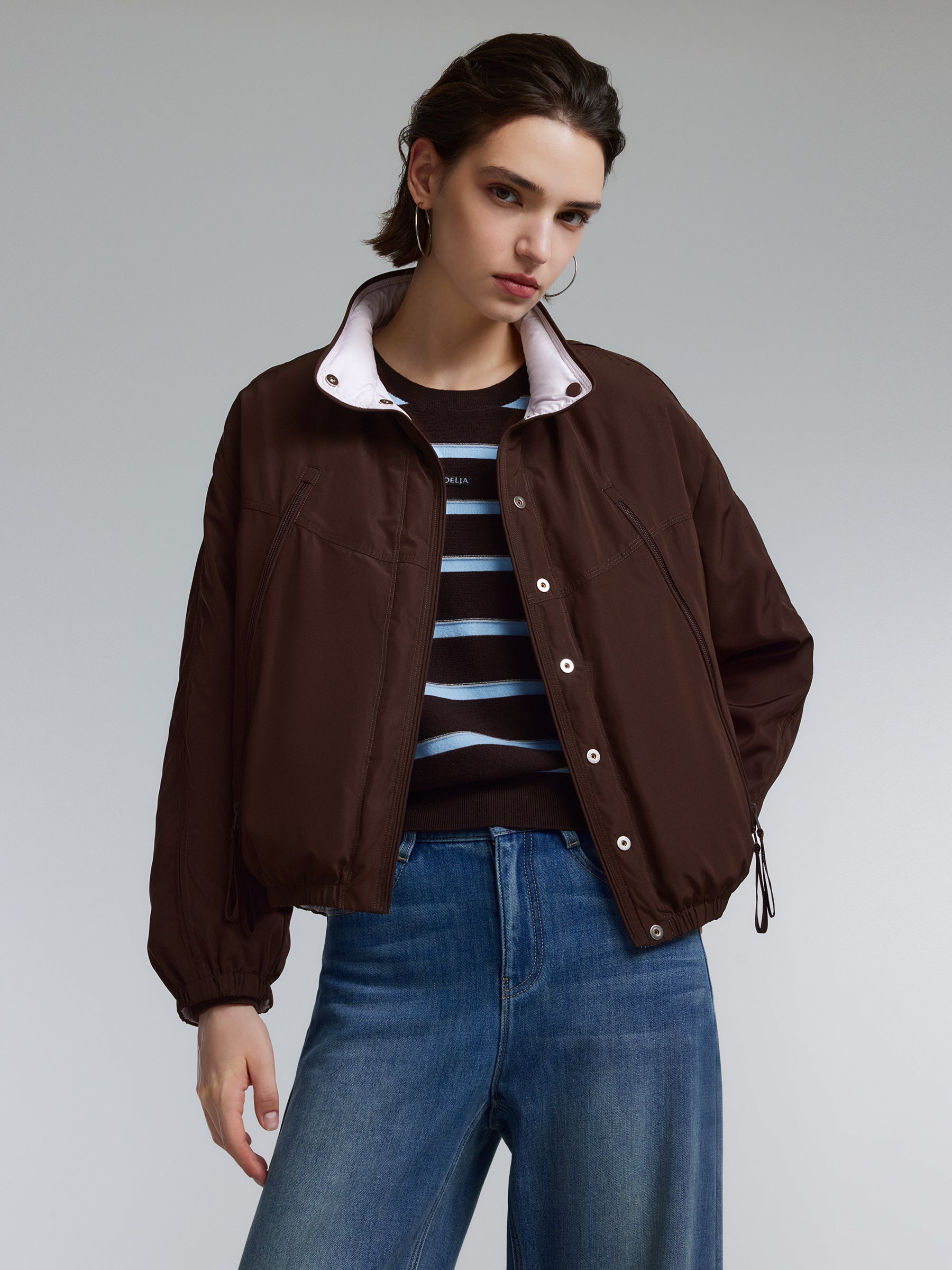 [Preview] Reversible Goose Down Baseball Jacket GOELIA