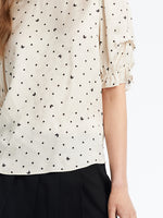 Round Neck Polka Dots Women Blouse GOELIA