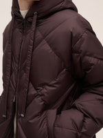 Diamond Quilted Hooded Unisex Long Goose Down Coat GOELIA