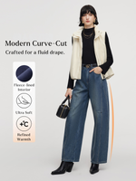 Denim Fleece Lined Women Tapered Jeans GOELIA