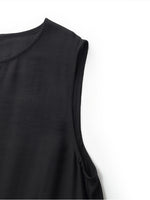 Tencel Ruffle Hem Women Tiered Vest Midi Dress With Slip Dress And Belt GOELIA
