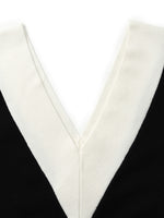 Contrast V-Neck Slim Knitted Women Midi Dress GOELIA