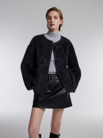 [Preview] 100% Wool Plush Shearling Toggle-Button Women Coat GOELIA