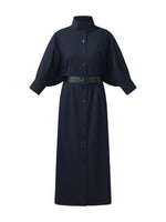 Adjustable Collar Women Trench Coat With Leather Belt GOELIA