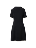 Lyocell Blend Contrast Trim Half-Zip Women Knit Mini Dress GOELIA