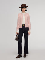 Denim High-Waisted Stretch Fleece Lined Women Micro-Flared Jeans GOELIA