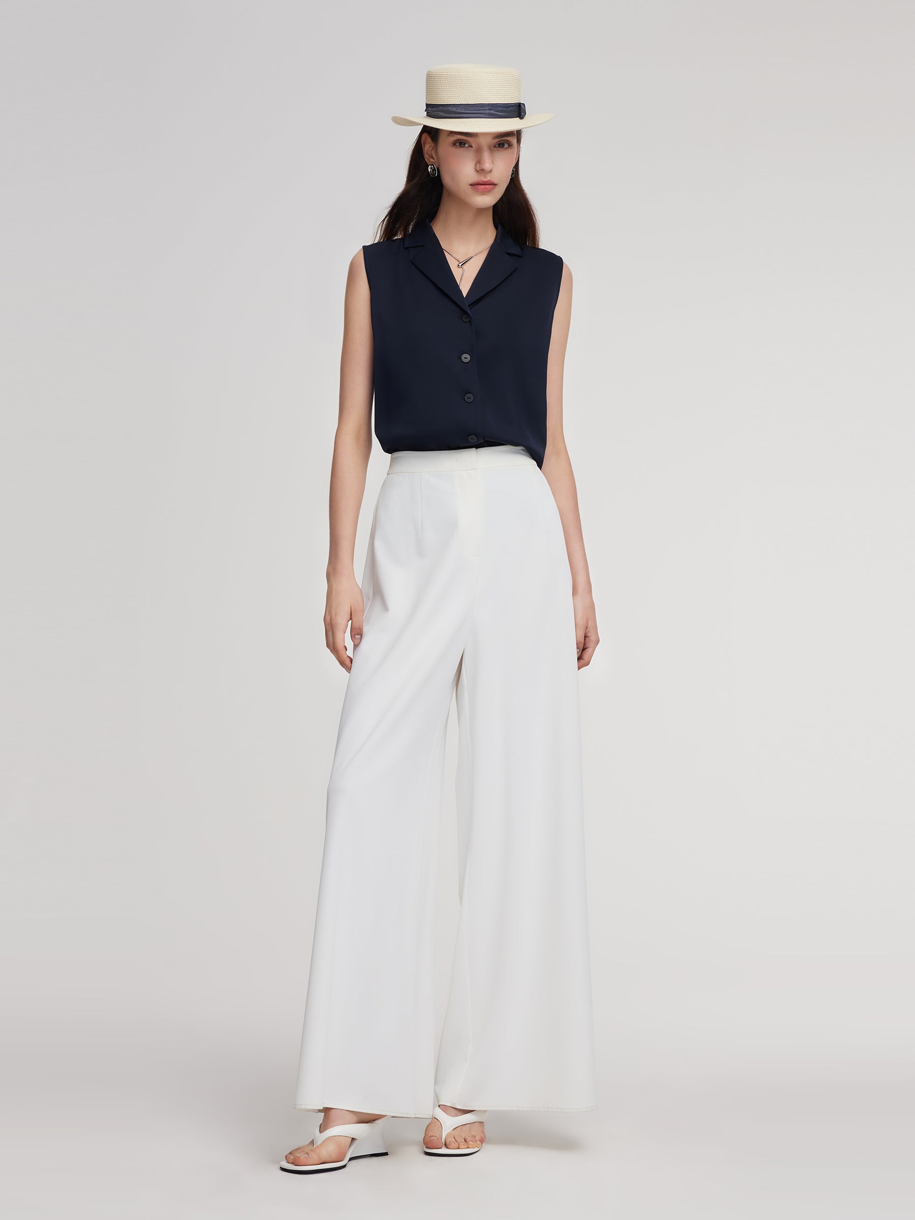 22MM Mulberry Silk Sleeveless Women Shirt GOELIA