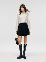 Tencel Ruffle Neck Women Shirt GOELIA