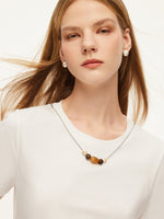 Cotton Side Twist Women T-Shirt With Detachable Beaded Chain GOELIA