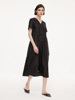 18MM Gambiered Canton Gauze Women Agate-Inspired Belted Maxi Dress GOELIA