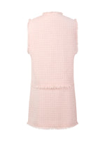 Tweed Frayed Edge Vest And Skirt Two-Piece Set GOELIA