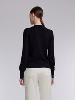 Wool Blend Mock Neck Women Sweater With Detachable Necklace GOELIA