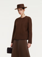 Cashmere Wool Blend Double-Faced Women Cropped Jacket GOELIA