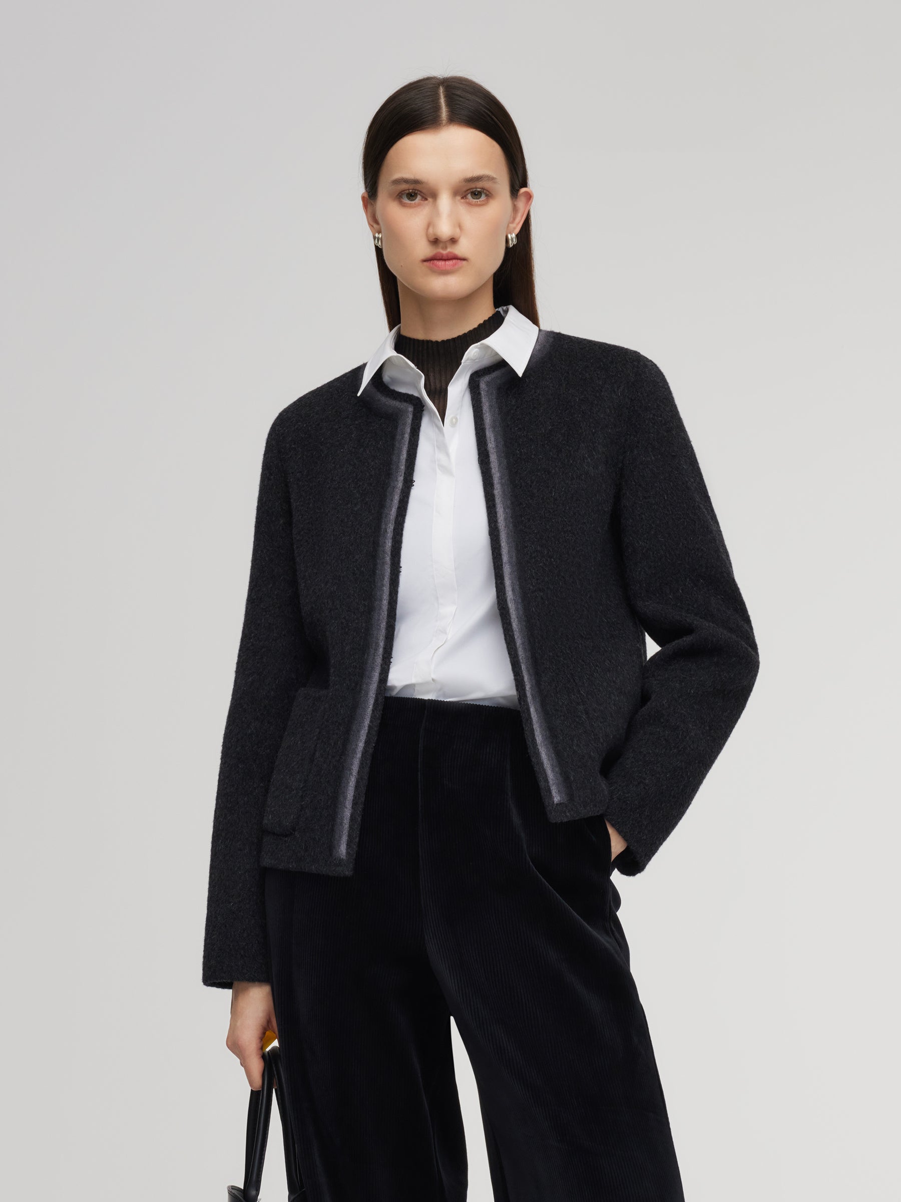 [Preview] Camel Hair Wool Mulberry Silk Blend Women Jacket GOELIA