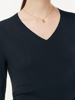 Two-pack (Black & White) Modal V-Neck Long Sleeve Top GOELIA