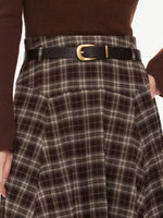 A-Line Plaid Women Skirt With Belt GOELIA