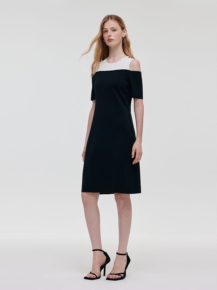 Knitted Cold Shoulder Women Mini Dress GOELIA