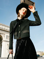 Crop Jacket With Flaps And Half Skirt Two-Piece Suit GOELIA