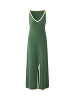 100% Cotton Slit Women Strap Maxi Dress GOELIA