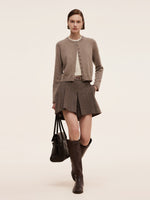 100% Cashmere Faux Two-Piece Women Cardigan GOELIA