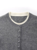 100% Cashmere Faux Two-Piece Women Cardigan GOELIA