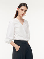 Twist 3/4 Sleeves Reversible Women Blouse GOELIA