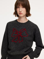 Bowknot Round Neck Women Sweater GOELIA