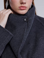 [Preview] 100% Wool Convertible High Neck Women Overcoat GOELIA