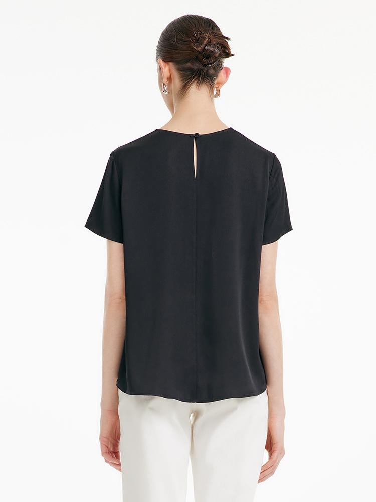 22 Momme Silk Short Sleeve Woven T-shirt GOELIA