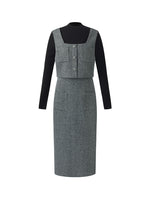 Washable Wool Vest Midi Dress And Knit Top Two-Piece Set GOELIA