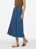 Tencel Blend Denim Women A-Line Skirt GOELIA