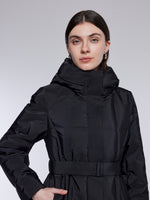 [Preview] Gathered Waist Belted Hooded Goose Down Jacket GOELIA