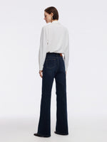 Denim Fleece Lined Women Flared Jeans GOELIA