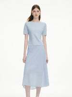 Beaded Textured Knit Top And Skirt Two-Piece Set GOELIA