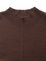 100% Machine Washable Wool Mock Neck Women Knit Top GOELIA