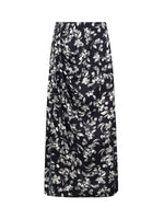 Floral Print Side Slit Twist Front Women H-Line Skirt GOELIA